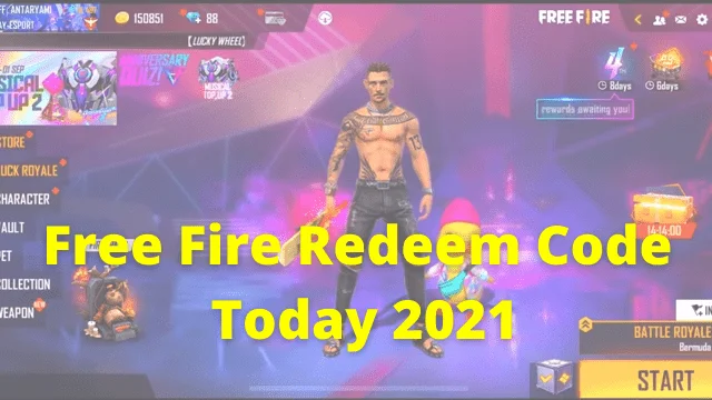 free fire game redeem code
